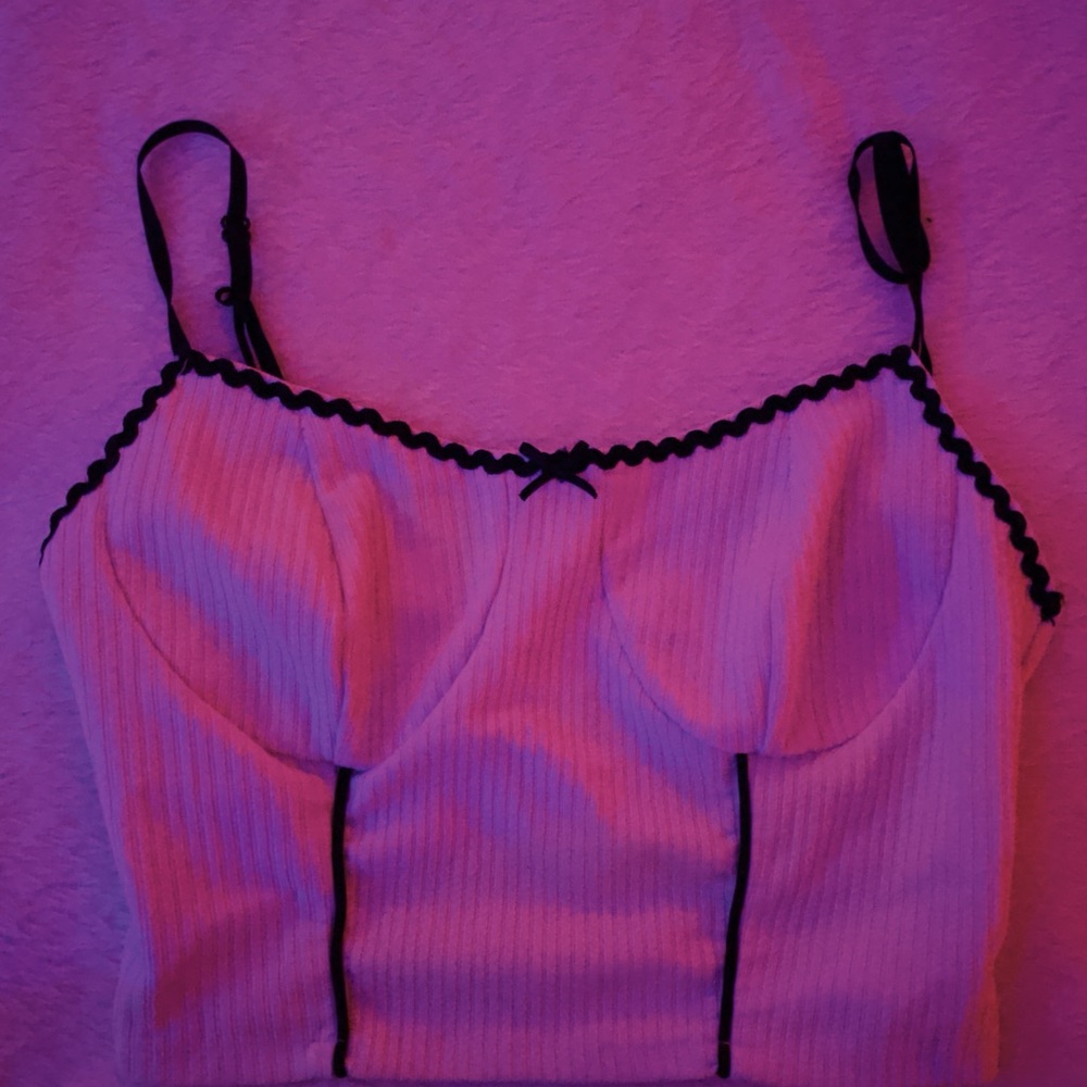 Women's Ribbed Camisole Top - Black Trim